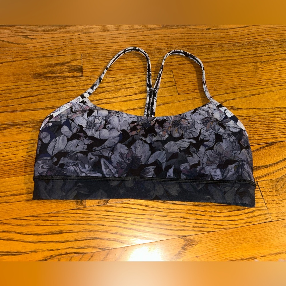 lululemon athletica Floral Sports Bra - Black and Gray